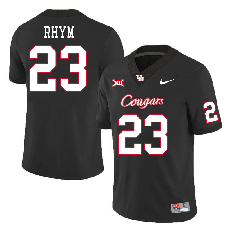 Men #23 JD Rhym Houston Cougars College Football Jerseys Stitched-Black